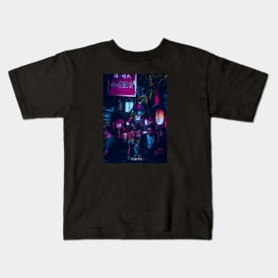 Tokyo Street Neon Synthwave Kids T-Shirt